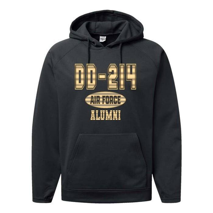 DD 214 US Air Force Alumni USAF Retired Veterans Performance Fleece Hoodie