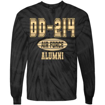 DD 214 US Air Force Alumni USAF Retired Veterans Tie-Dye Long Sleeve Shirt