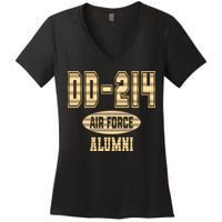 DD 214 US Air Force Alumni USAF Retired Veterans Women's V-Neck T-Shirt