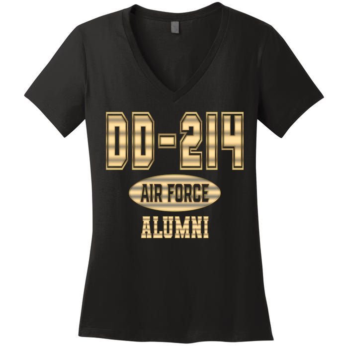 DD 214 US Air Force Alumni USAF Retired Veterans Women's V-Neck T-Shirt