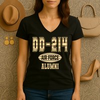 DD 214 US Air Force Alumni USAF Retired Veterans Women's V-Neck T-Shirt
