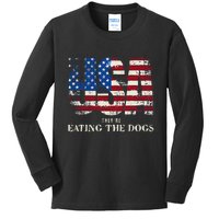 Debate 2024 Usa Flag They Are Eating The Dogs Voting Harris Kids Long Sleeve Shirt