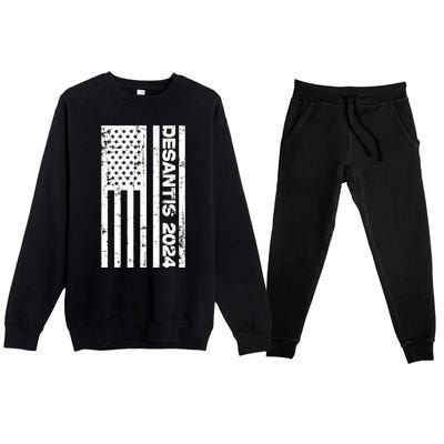 Desantis 2024 USA Flag Ron Desantis 2024 Election Desantis President 2024 Premium Crewneck Sweatsuit Set