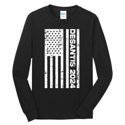 Desantis 2024 USA Flag Ron Desantis 2024 Election Desantis President 2024 Tall Long Sleeve T-Shirt