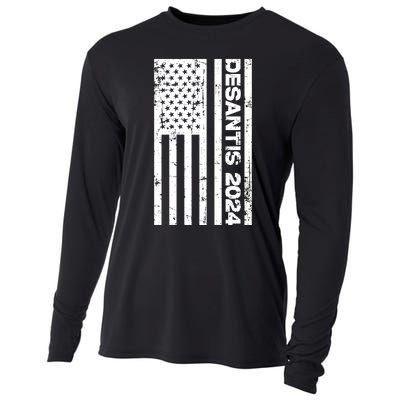 Desantis 2024 USA Flag Ron Desantis 2024 Election Desantis President 2024 Cooling Performance Long Sleeve Crew