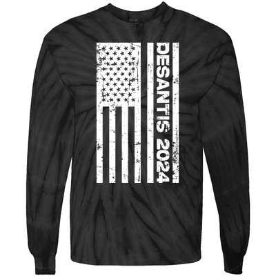 Desantis 2024 USA Flag Ron Desantis 2024 Election Desantis President 2024 Tie-Dye Long Sleeve Shirt