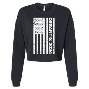 Desantis 2024 USA Flag Ron Desantis 2024 Election Desantis President 2024 Cropped Pullover Crew