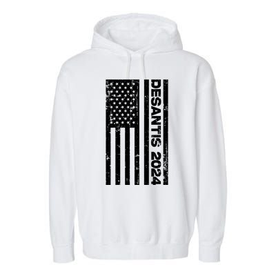 Desantis 2024 USA Flag Ron Desantis 2024 Election Desantis President 2024 Garment-Dyed Fleece Hoodie