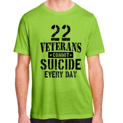 Distressed 22 Veterans Commit Suicide Every Day Awareness Gift Adult ChromaSoft Performance T-Shirt