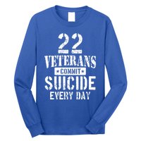 Distressed 22 Veterans Commit Suicide Every Day Awareness Gift Long Sleeve Shirt