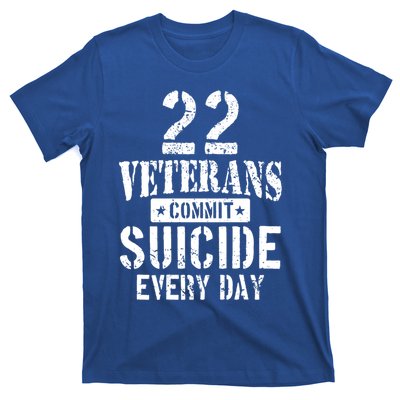 Distressed 22 Veterans Commit Suicide Every Day Awareness Gift T-Shirt