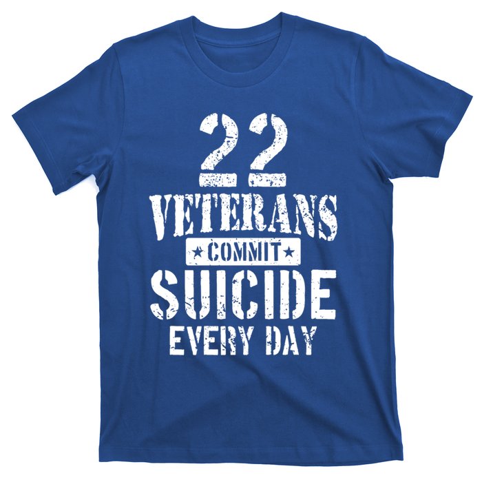 Distressed 22 Veterans Commit Suicide Every Day Awareness Gift T-Shirt