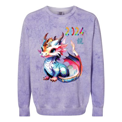 Dragon 2024 Year Of The Dragon Happy Lunar New Year 2024 Colorblast Crewneck Sweatshirt