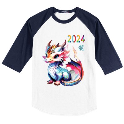 Dragon 2024 Year Of The Dragon Happy Lunar New Year 2024 Baseball Sleeve Shirt