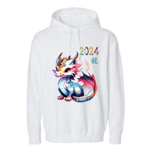 Dragon 2024 Year Of The Dragon Happy Lunar New Year 2024 Garment-Dyed Fleece Hoodie