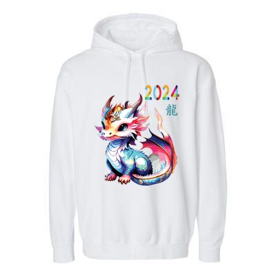 Dragon 2024 Year Of The Dragon Happy Lunar New Year 2024 Garment-Dyed Fleece Hoodie