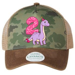 Dinosaur 2 Year Old 2nd Birthday Party Girl Legacy Tie Dye Trucker Hat