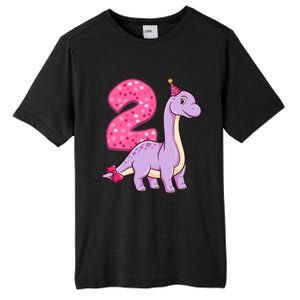 Dinosaur 2 Year Old 2nd Birthday Party Girl Tall Fusion ChromaSoft Performance T-Shirt