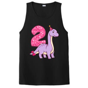 Dinosaur 2 Year Old 2nd Birthday Party Girl PosiCharge Competitor Tank