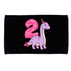 Dinosaur 2 Year Old 2nd Birthday Party Girl Microfiber Hand Towel