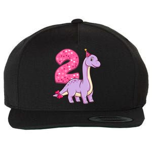 Dinosaur 2 Year Old 2nd Birthday Party Girl Wool Snapback Cap