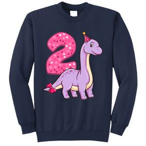 Dinosaur 2 Year Old 2nd Birthday Party Girl Sweatshirt