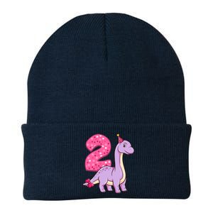 Dinosaur 2 Year Old 2nd Birthday Party Girl Knit Cap Winter Beanie