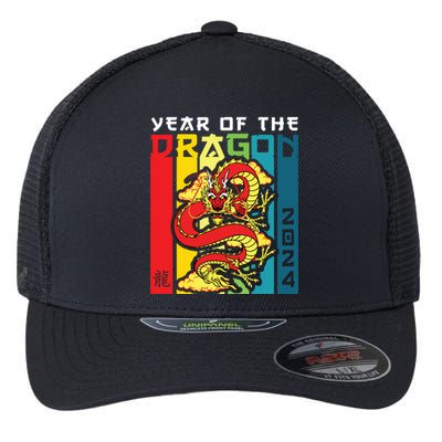 Dragon 2024 Year Of The Dragon Happy Lunar New Year 2024 Flexfit Unipanel Trucker Cap