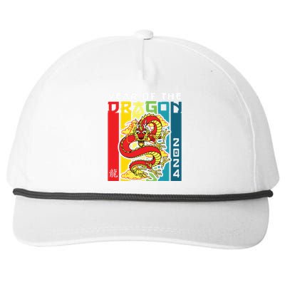 Dragon 2024 Year Of The Dragon Happy Lunar New Year 2024 Snapback Five-Panel Rope Hat