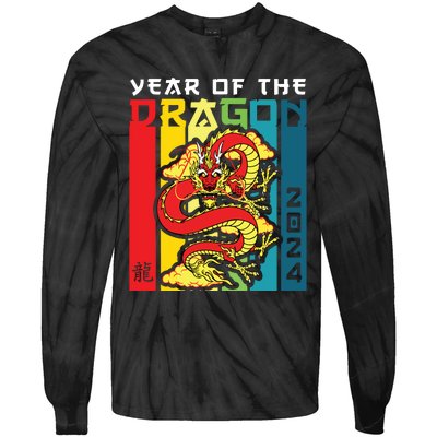 Dragon 2024 Year Of The Dragon Happy Lunar New Year 2024 Tie-Dye Long Sleeve Shirt