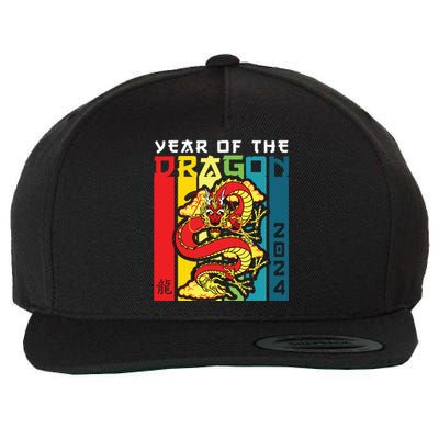 Dragon 2024 Year Of The Dragon Happy Lunar New Year 2024 Wool Snapback Cap