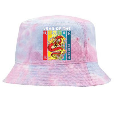 Dragon 2024 Year Of The Dragon Happy Lunar New Year 2024 Tie-Dyed Bucket Hat