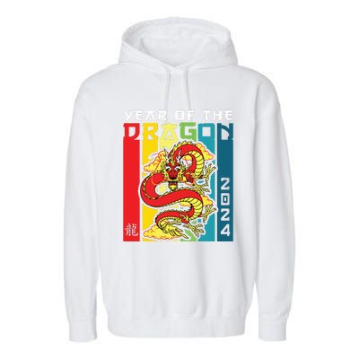 Dragon 2024 Year Of The Dragon Happy Lunar New Year 2024 Garment-Dyed Fleece Hoodie