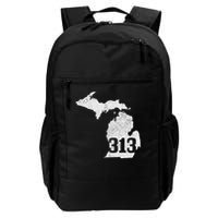 Detroit 313 Area Code Michigan Map State Sentiment Vintage Daily Commute Backpack