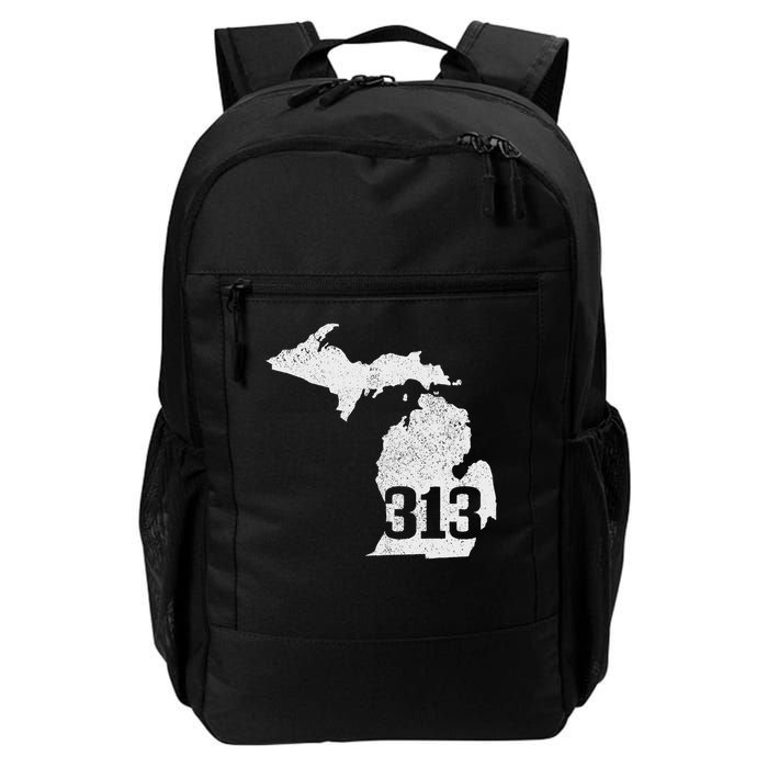 Detroit 313 Area Code Michigan Map State Sentiment Vintage Daily Commute Backpack