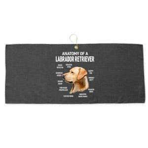 Dogs 365 Anatomy Of A Labrador Retriever Dog Funny Gift Large Microfiber Waffle Golf Towel