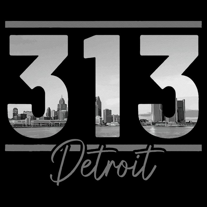 Detroit 313 Area Code Skyline Michigan Vintage Womens Tank Top