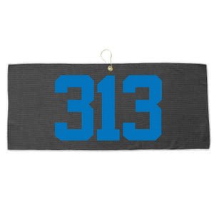 Detroit 313 Area Code Sports Fan Detroit Fan Large Microfiber Waffle Golf Towel