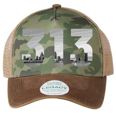 Detroit 313 Area Code Skyline Michigan Vintage Legacy Tie Dye Trucker Hat