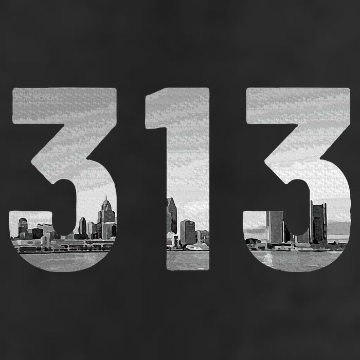 Detroit 313 Area Code Skyline Michigan Vintage Hat