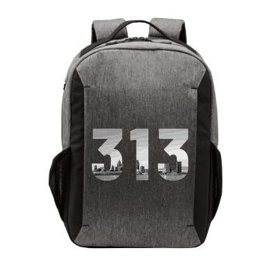 Detroit 313 Area Code Skyline Michigan Vintage Vector Backpack