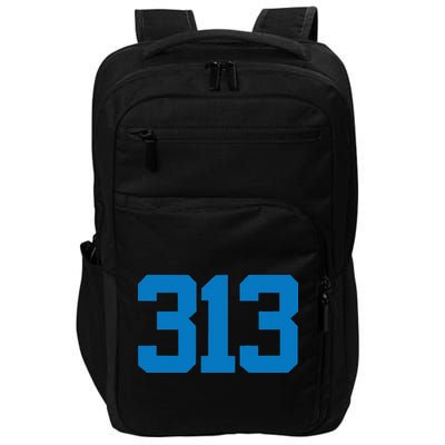 Detroit 313 Area Code GRIT Sports Fan Detroiter Fan Impact Tech Backpack