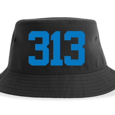 Detroit 313 Area Code GRIT Sports Fan Detroiter Fan Sustainable Bucket Hat