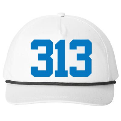 Detroit 313 Area Code GRIT Sports Fan Detroiter Fan Snapback Five-Panel Rope Hat