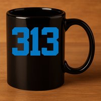 Detroit 313 Area Code GRIT Sports Fan Detroiter Fan 11oz C Handle Ceramic Mug