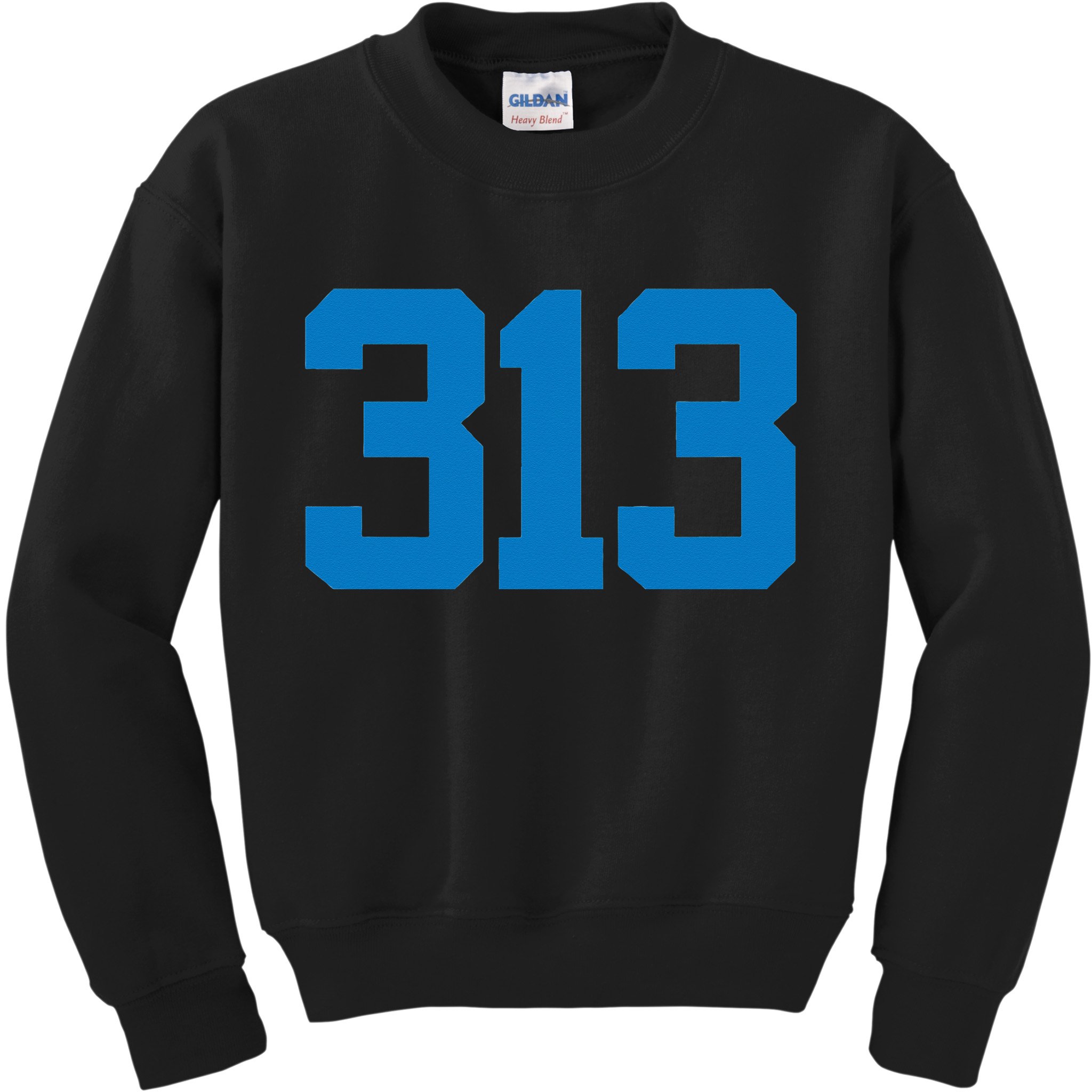 Detroit 313 Area Code GRIT Sports Fan Detroiter Fan Kids Sweatshirt