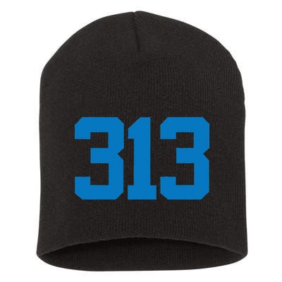 Detroit 313 Area Code GRIT Sports Fan Detroiter Fan Short Acrylic Beanie