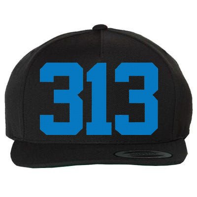 Detroit 313 Area Code GRIT Sports Fan Detroiter Fan Wool Snapback Cap