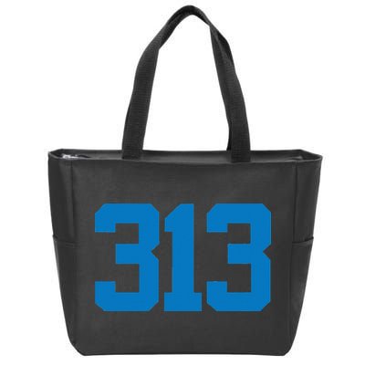 Detroit 313 Area Code GRIT Sports Fan Detroiter Fan Zip Tote Bag