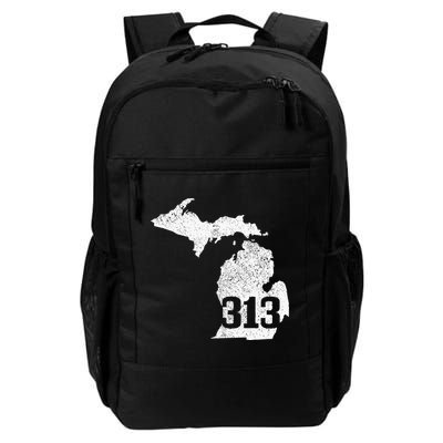 Detroit 313 Area Code Michigan Map State Pride Vintage Backpack
